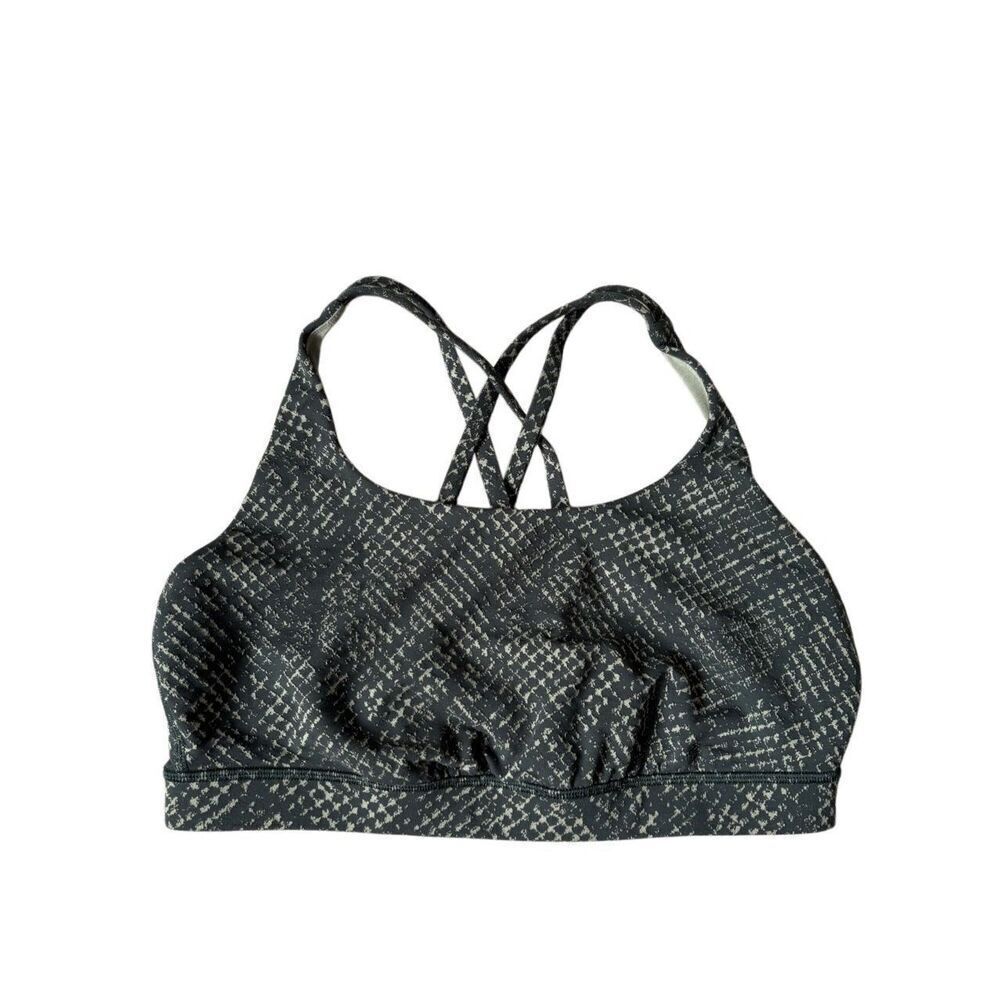 Lululemon Energy Sports Bras Size 12 Snakeskin Green Strap